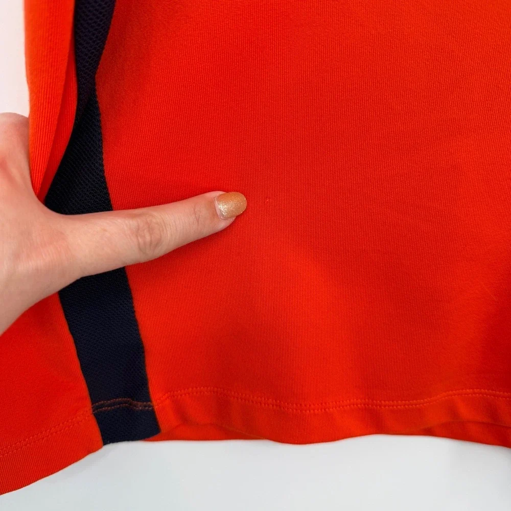 RLX Ralph Lauren Mens Polo Orange Navy Performance Golf‎ Shirt Size M